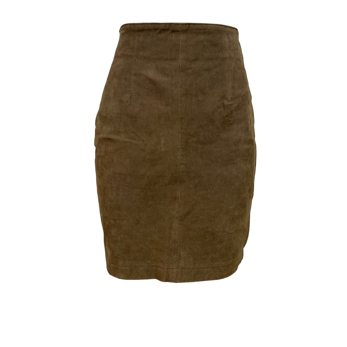 Capezio Women's Brown Leather High-Waisted Tube Skirt With Back Zipper Sz 7