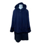 Forecaster Women’s Navy Wool Hooded Coat With Velvet Trim Warm Outerwear Size 12