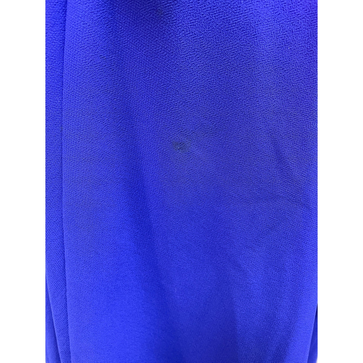 Vintage Royal Blue Midi Dress With Embroidered Beaded Detail & Puff Sleeves New