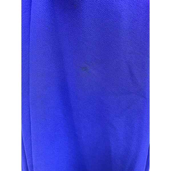 Vintage Royal Blue Midi Dress With Embroidered Beaded Detail & Puff Sleeves New