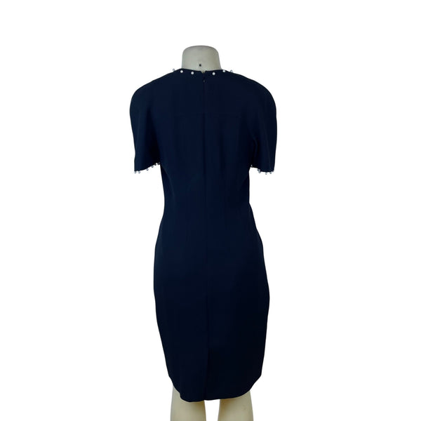 Liz Claiborne Women’s Black Pearl-Trim Short Sleeve Dress Size 6