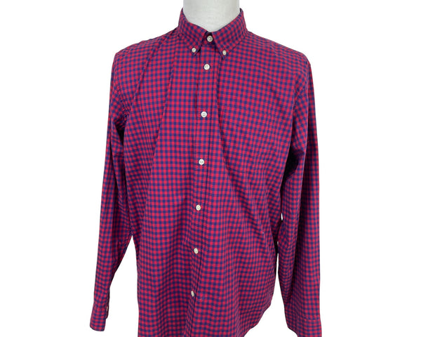 Gap Mens Red & Navy Button-Down Shirt Long Sleeve Front Pocket Size XL - New