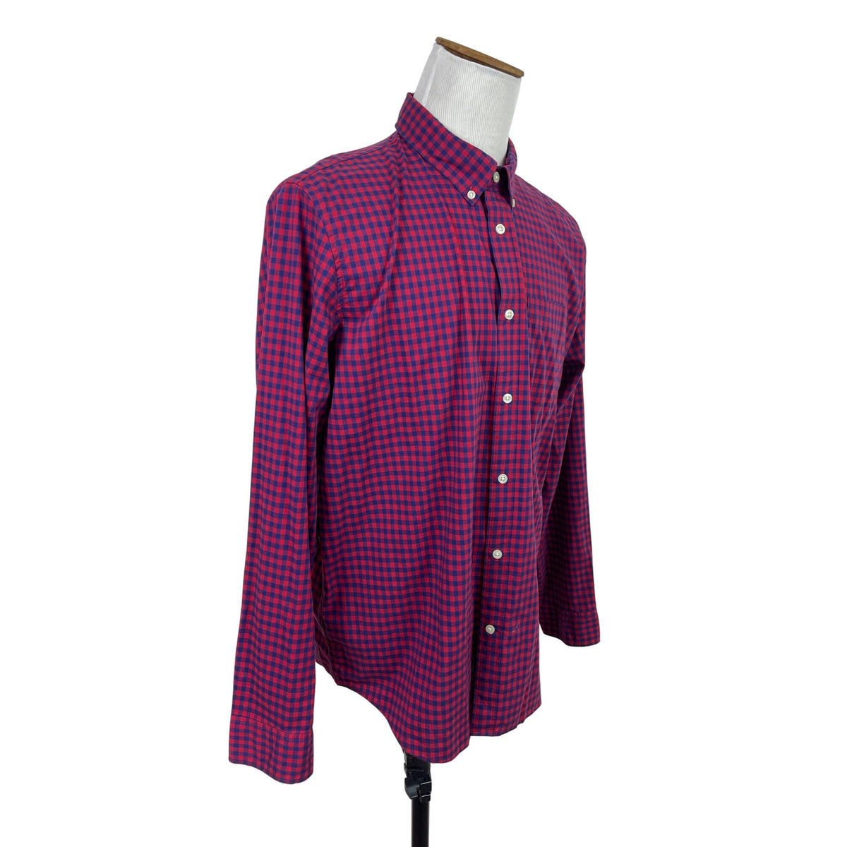 Gap Mens Red & Navy Button-Down Shirt Long Sleeve Front Pocket Size XL - New