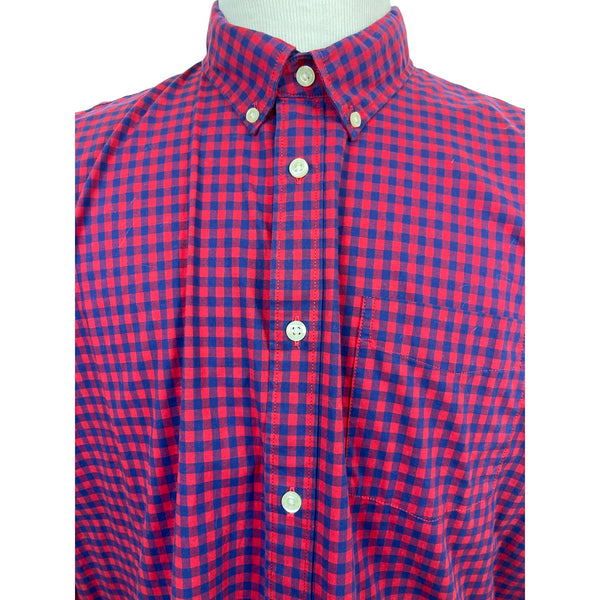 Gap Mens Red & Navy Button-Down Shirt Long Sleeve Front Pocket Size XL - New