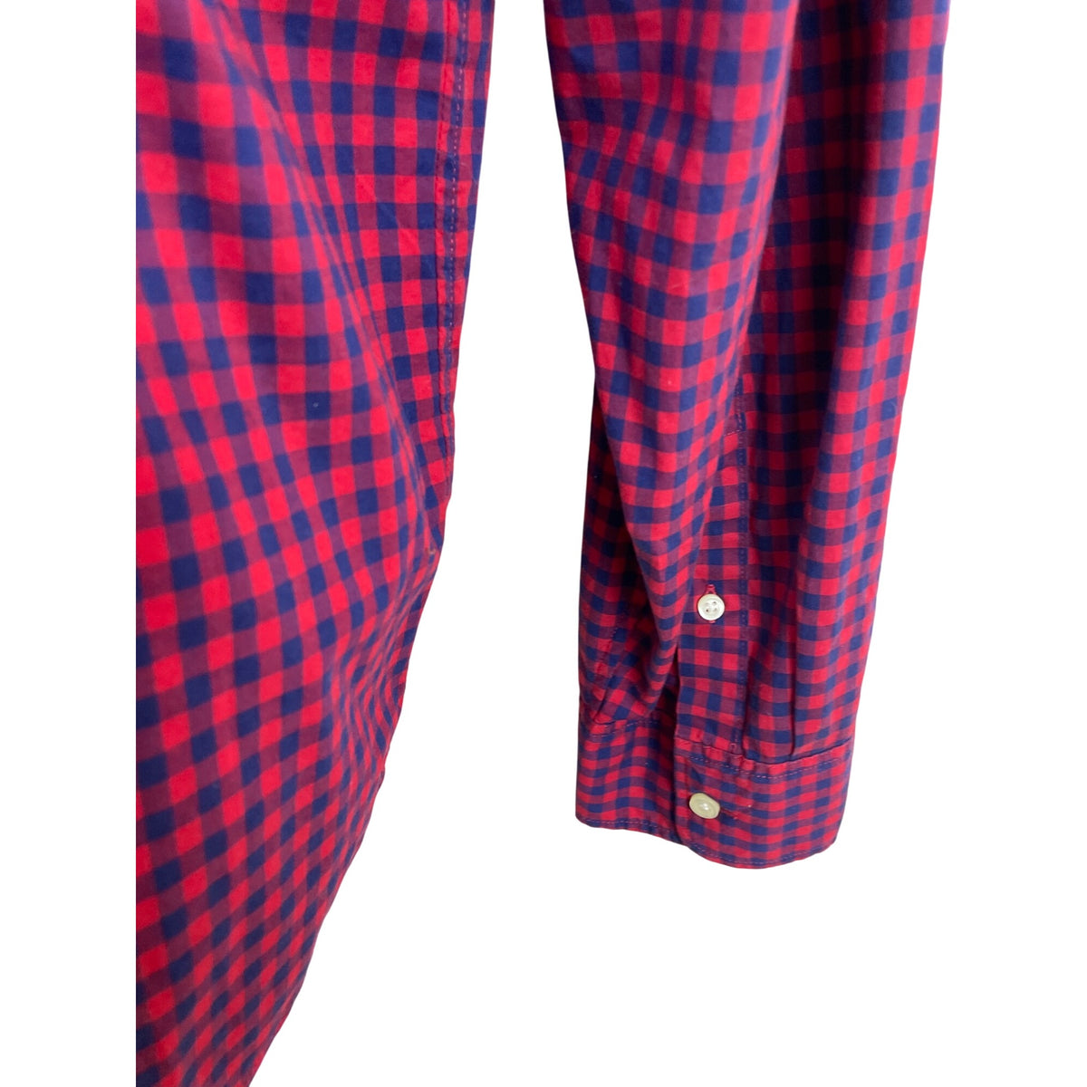 Gap Mens Red & Navy Button-Down Shirt Long Sleeve Front Pocket Size XL - New
