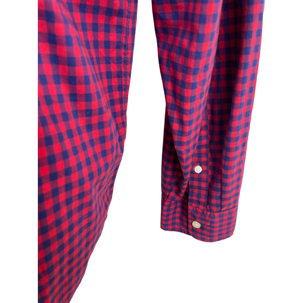Gap Mens Red & Navy Button-Down Shirt Long Sleeve Front Pocket Size XL - New