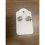 Silver-Toned Clip-On Earrings With Square Rhinestones On White Card