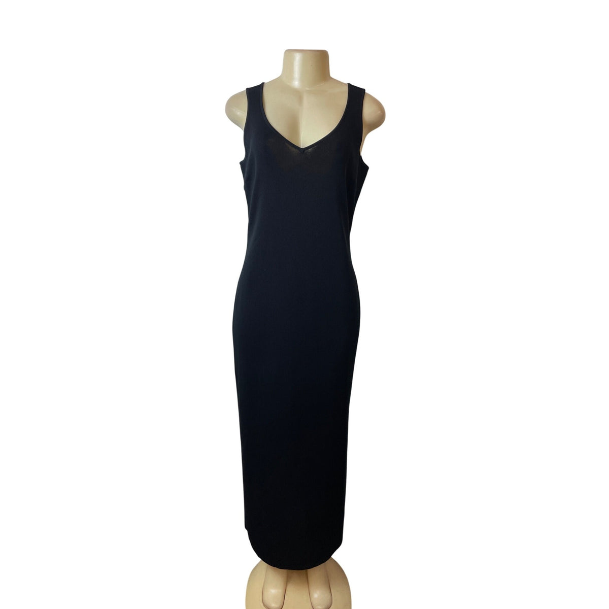 PleinAir Black Sleeveless V-Neck Long Evening Dress Sz M
