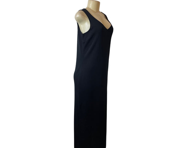 PleinAir Black Sleeveless V-Neck Long Evening Dress Sz M