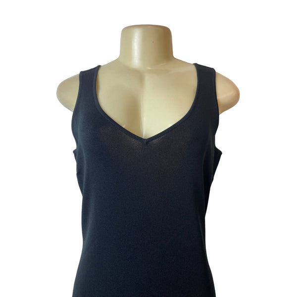 PleinAir Black Sleeveless V-Neck Long Evening Dress Sz M