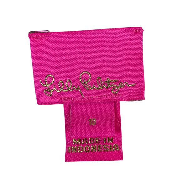 Lilly Pulitzer Womens Multicolor Floral Mini Dress Scalloped Hem Sleeveless Zip Back Size 10