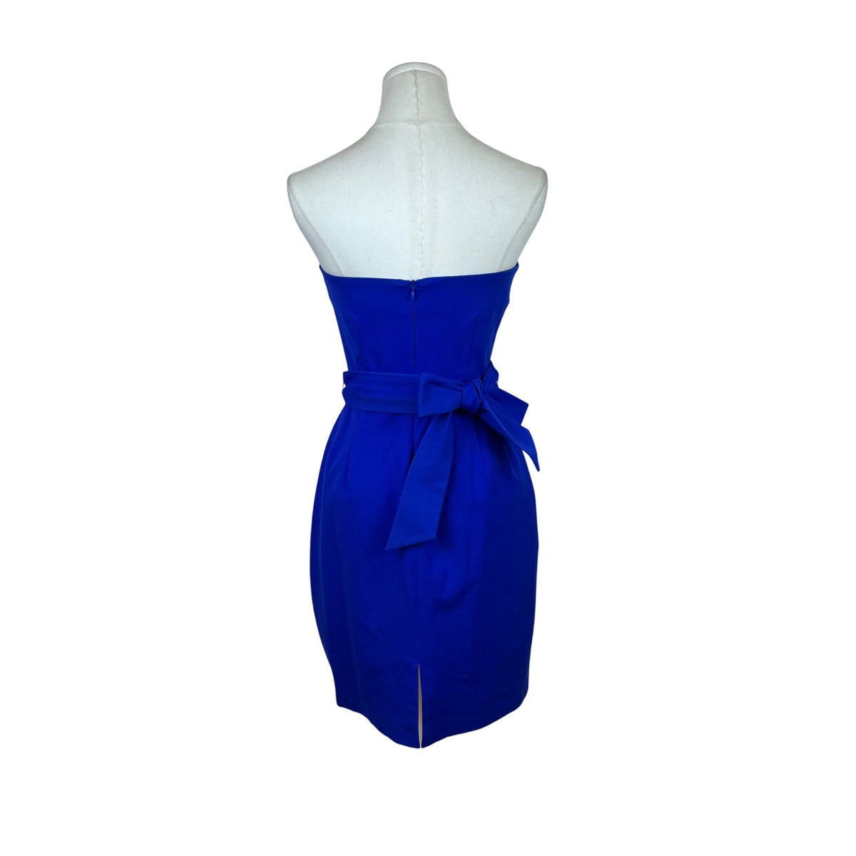 Eva Franco Womens Cobalt Blue Strapless Cocktail Dress Pearl Embellishments Sz 2