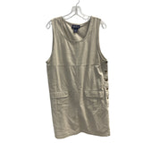 Blue J. Womens Beige Cotton Button-Side Sleeveless Dress Size M Casual Style