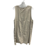 Blue J. Womens Beige Cotton Button-Side Sleeveless Dress Size M Casual Style