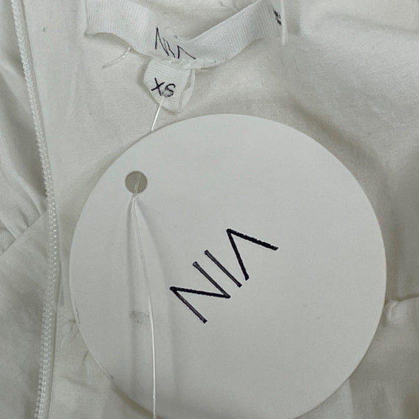 NIA Womens White Puffy Sleeve Tiered Mini Dress Size XS- New
