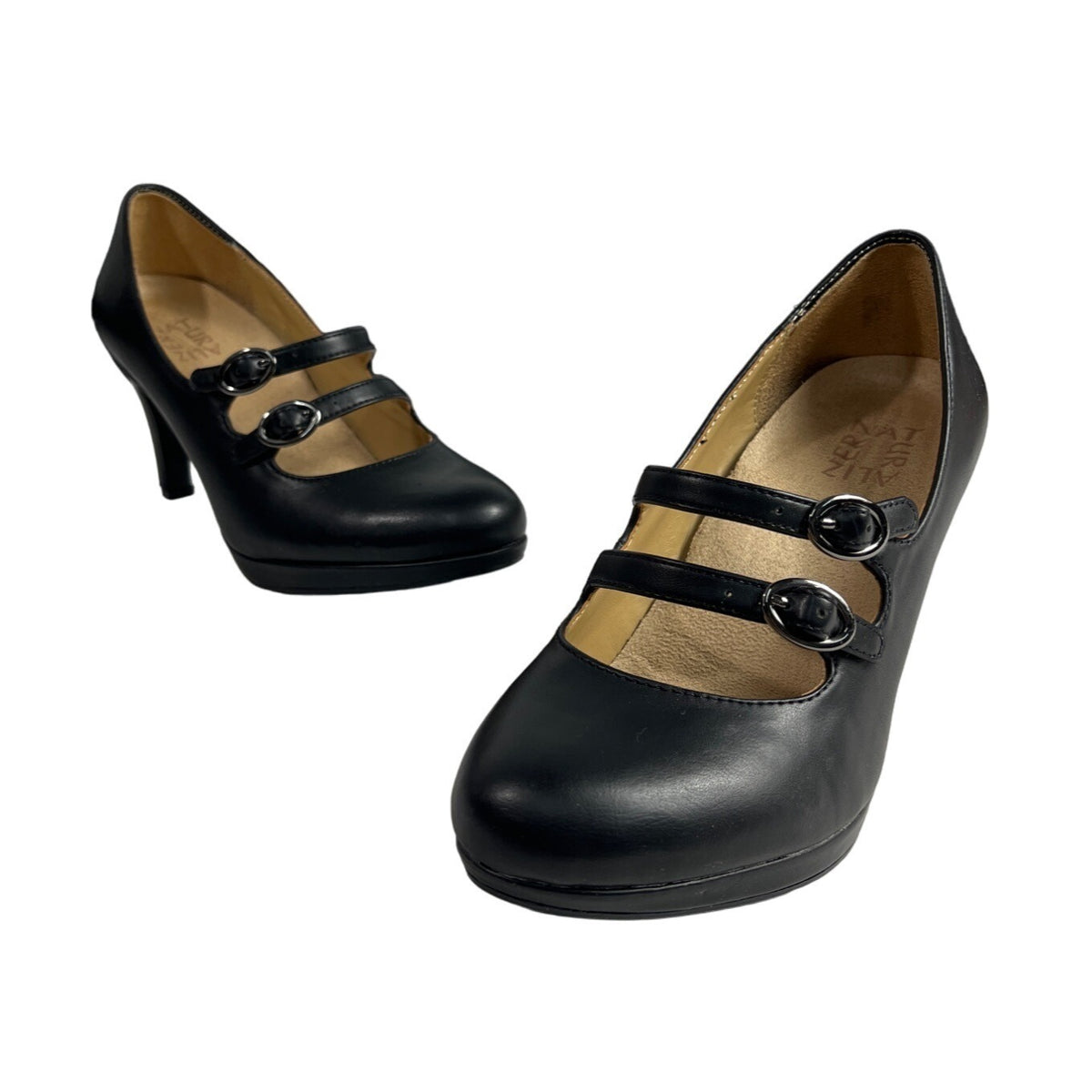 Naturalizer Women's Black Prudence Round Toe Heels Sz 5.5