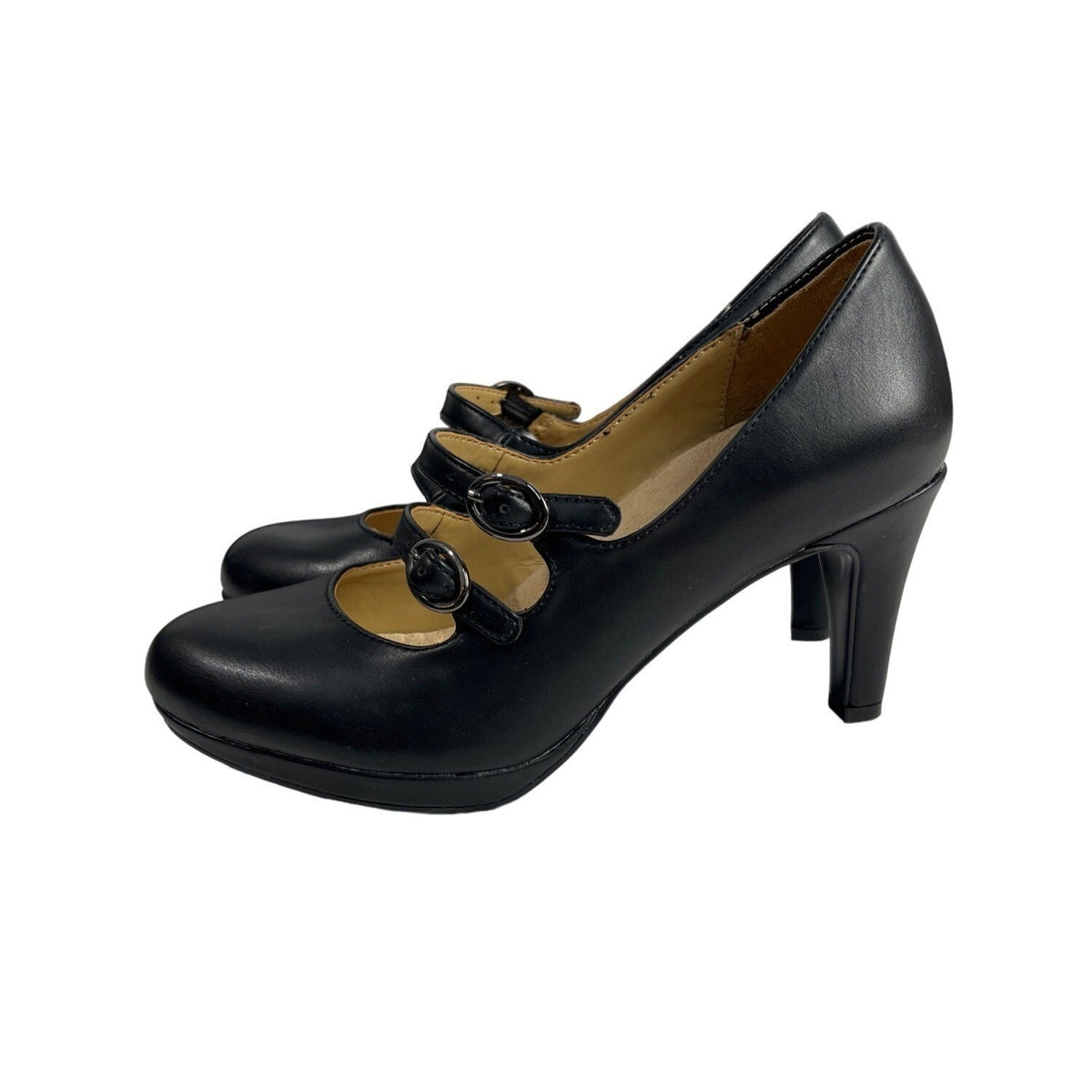 Naturalizer Women's Black Prudence Round Toe Heels Sz 5.5