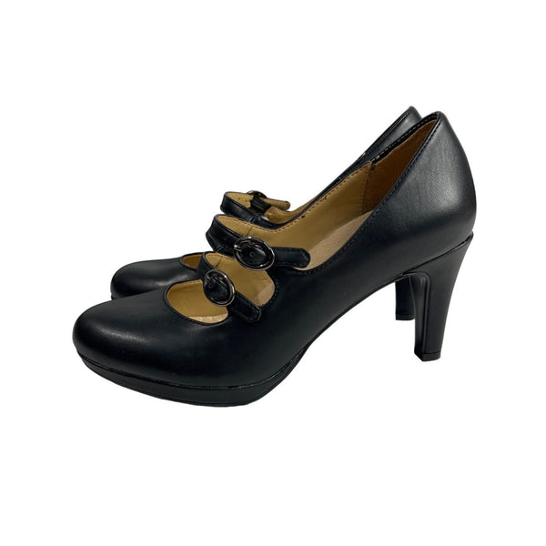 Naturalizer Women's Black Prudence Round Toe Heels Sz 5.5