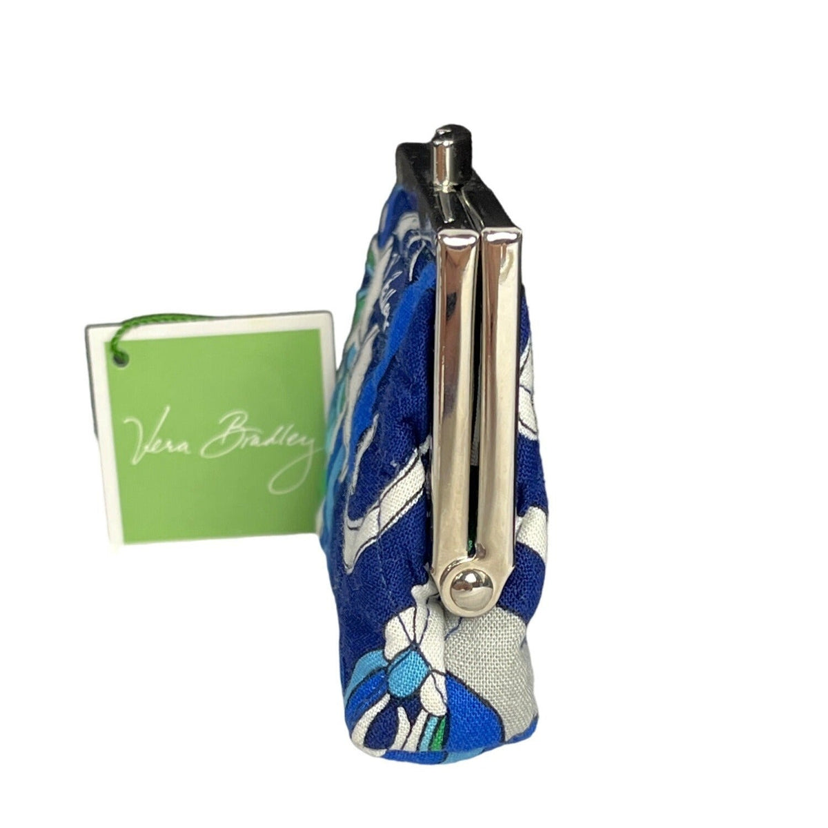 Vera Bradley Women's Bitonal Blue Floral Art kiss lock coin purse Sz XS - NWT