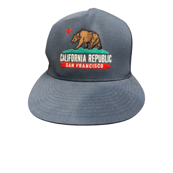 California Republic San Francisco Trucker Hat by Yupoong Mesh Back Navy
