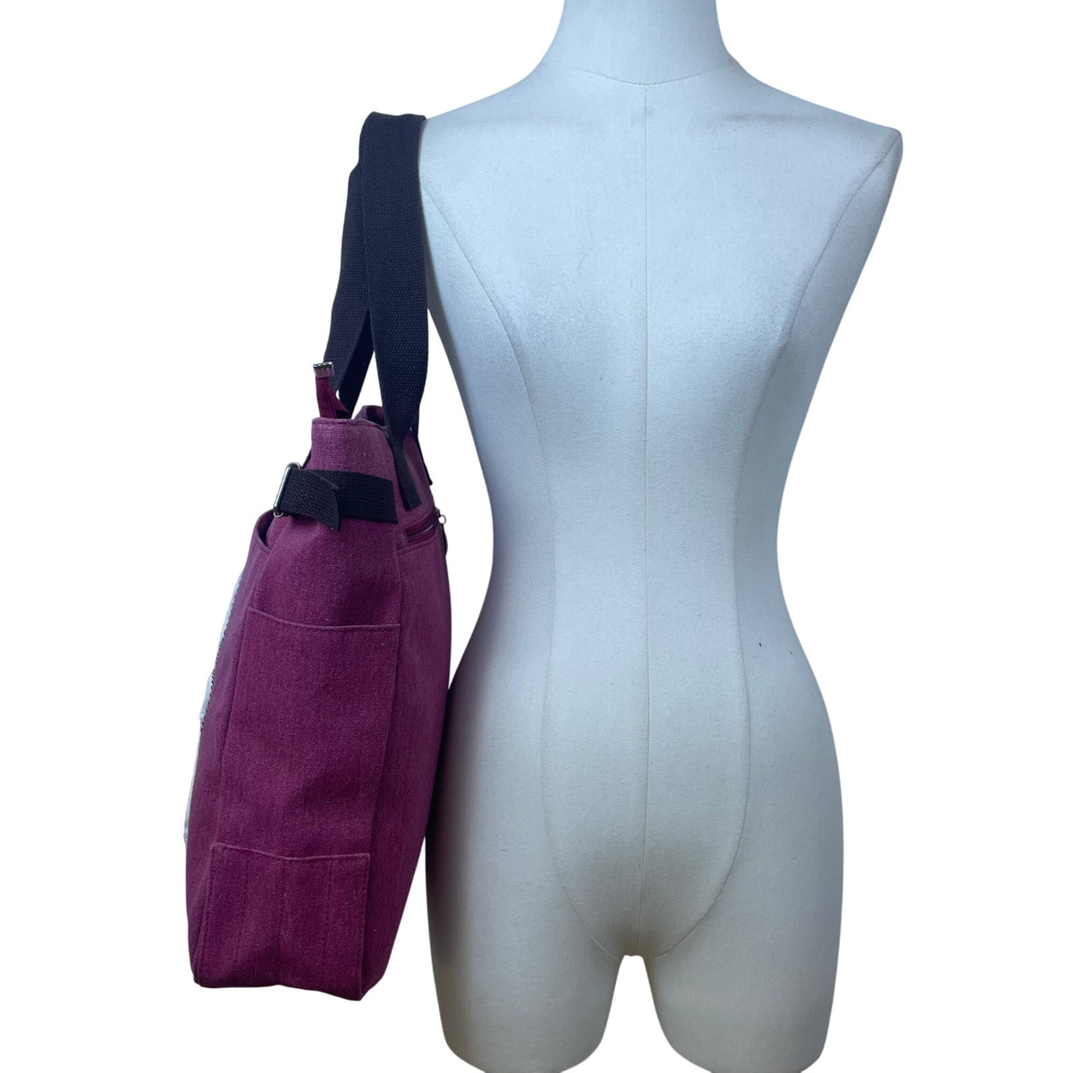 Kaukko Women’s Purple Canvas With Cat Design & Side Adjustable Straps Tote Bag