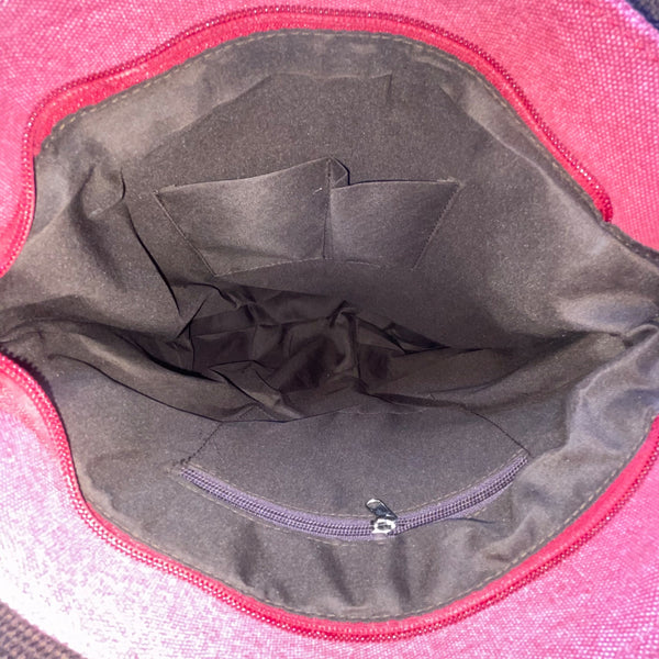 Kaukko Women’s Purple Canvas With Cat Design & Side Adjustable Straps Tote Bag