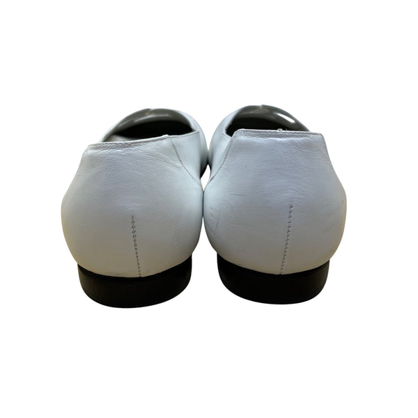 Trotters Women’s White Leather Maggie Design Slip-On Flats Size 12W