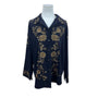 Vintage Victoria Costa Occasion Women's Black Floral Button-Up Shirt Sz L