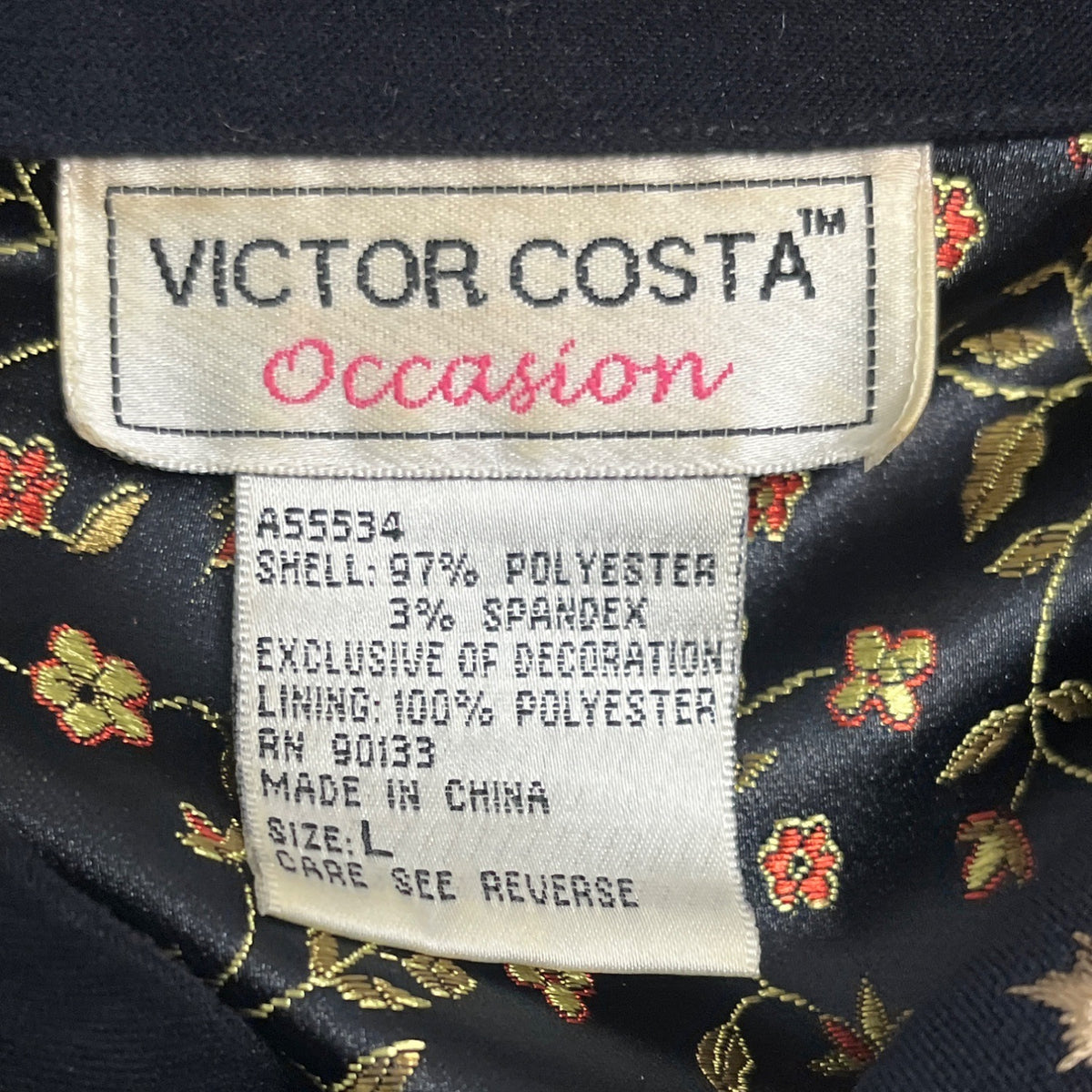 Vintage Victoria Costa Occasion Women's Black Floral Button Up Shirt Size L