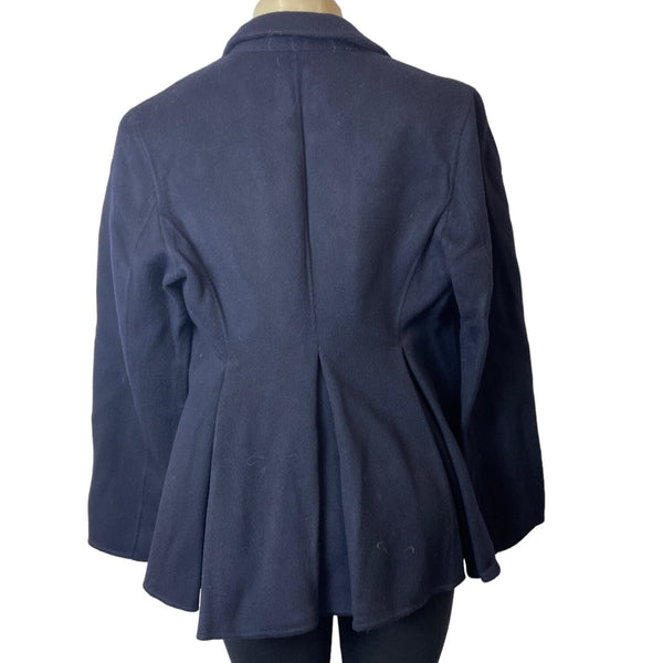 Theory Women’s Navy Blue Coat Wool Cashmere Sz 12 - NWT