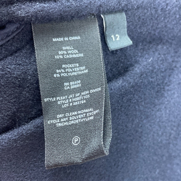 Theory Women’s Navy Blue Coat Wool Cashmere Sz 12 - NWT