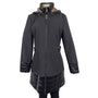 Via Spiga Black Quilted Hooded Coat With Golden Detail & Leopard Lining Sizeize S
