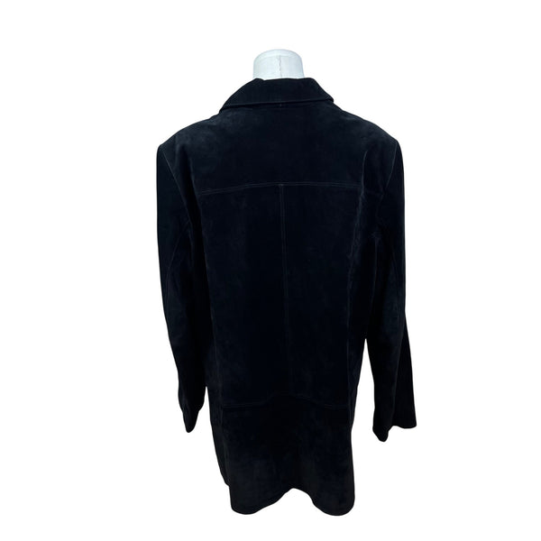 Valerie Stevens Women's Black Suede Blazer Silky Suede Single Breasted Size 16