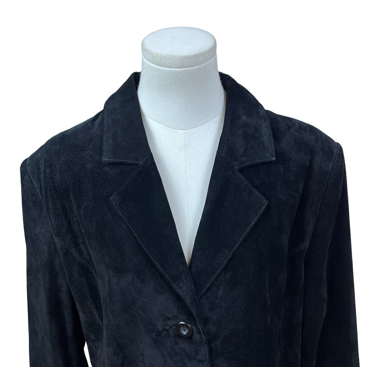 Valerie Stevens Women's Black Suede Blazer Silky Suede Single Breasted Size 16