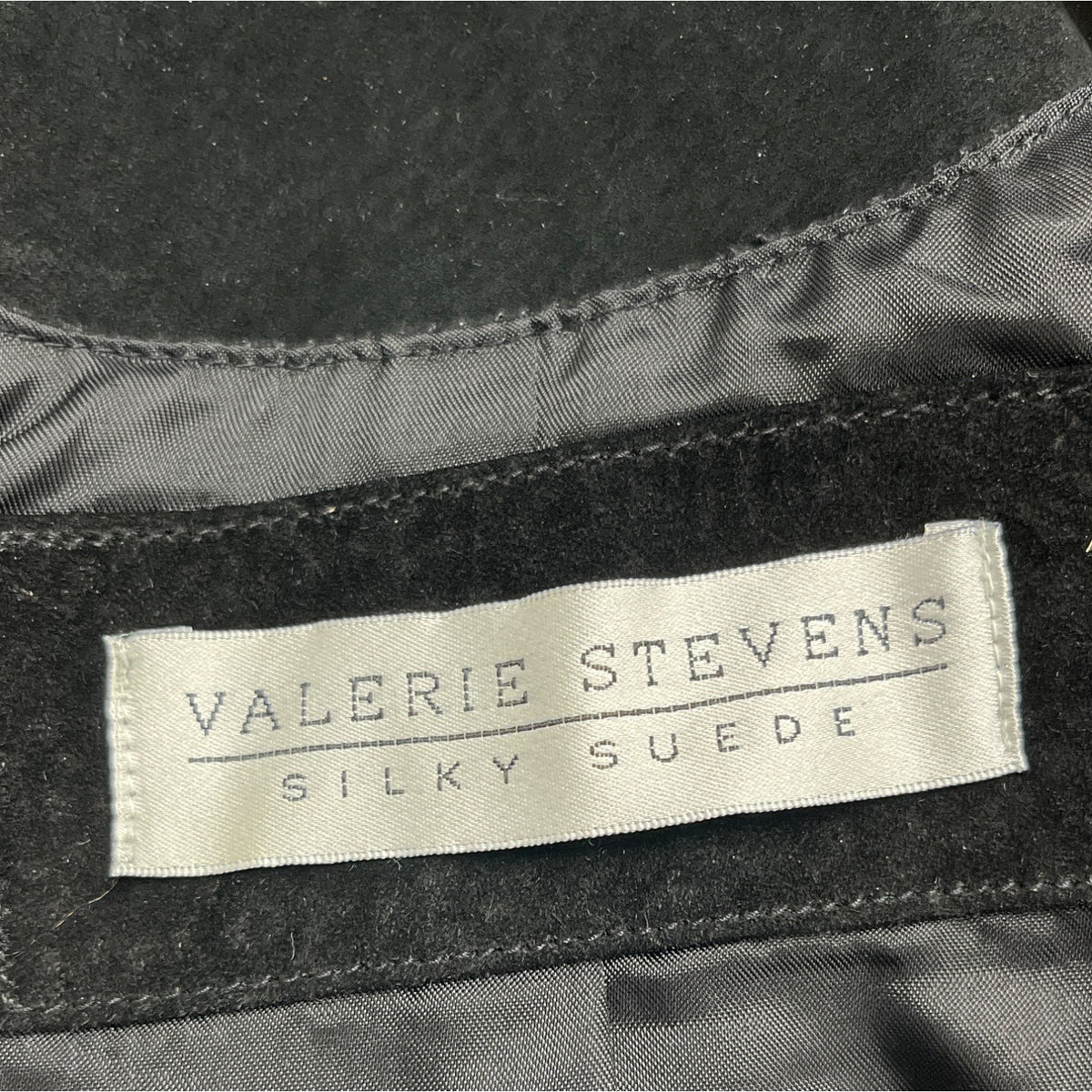 Valerie Stevens Women's Black Suede Blazer Silky Suede Single Breasted Size 16