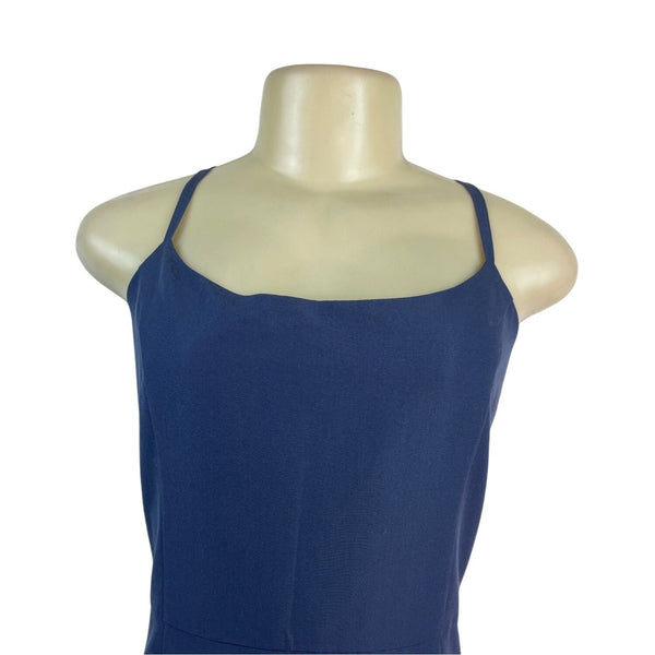 Kate Spade Blue Talitha Dress With Ruffle Hem & Gold Zipper Back Size 10 - New