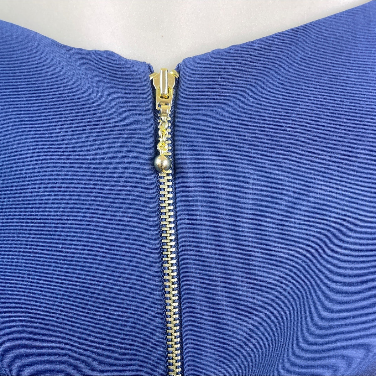 Kate Spade Blue Talitha Dress With Ruffle Hem & Gold Zipper Back Size 10 - New