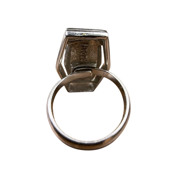 Sarah Coventry Womens Purple Faceted Glass Statement Cocktail Ring Adjustable Size