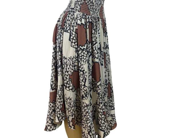 Anthropologie Women’s Multicolor Smocked Waist Soft Midi Skirt Size XS
