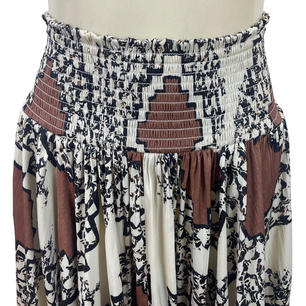 Anthropologie Women’s Multicolor Smocked Waist Soft Midi Skirt Size XS