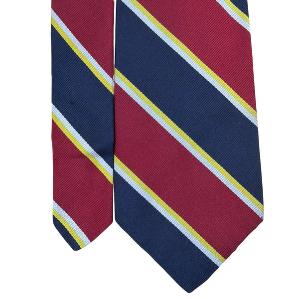 Vintage Brooks Brothers Red & Navy Silk Striped Tie 58" Classic Formal Accessory