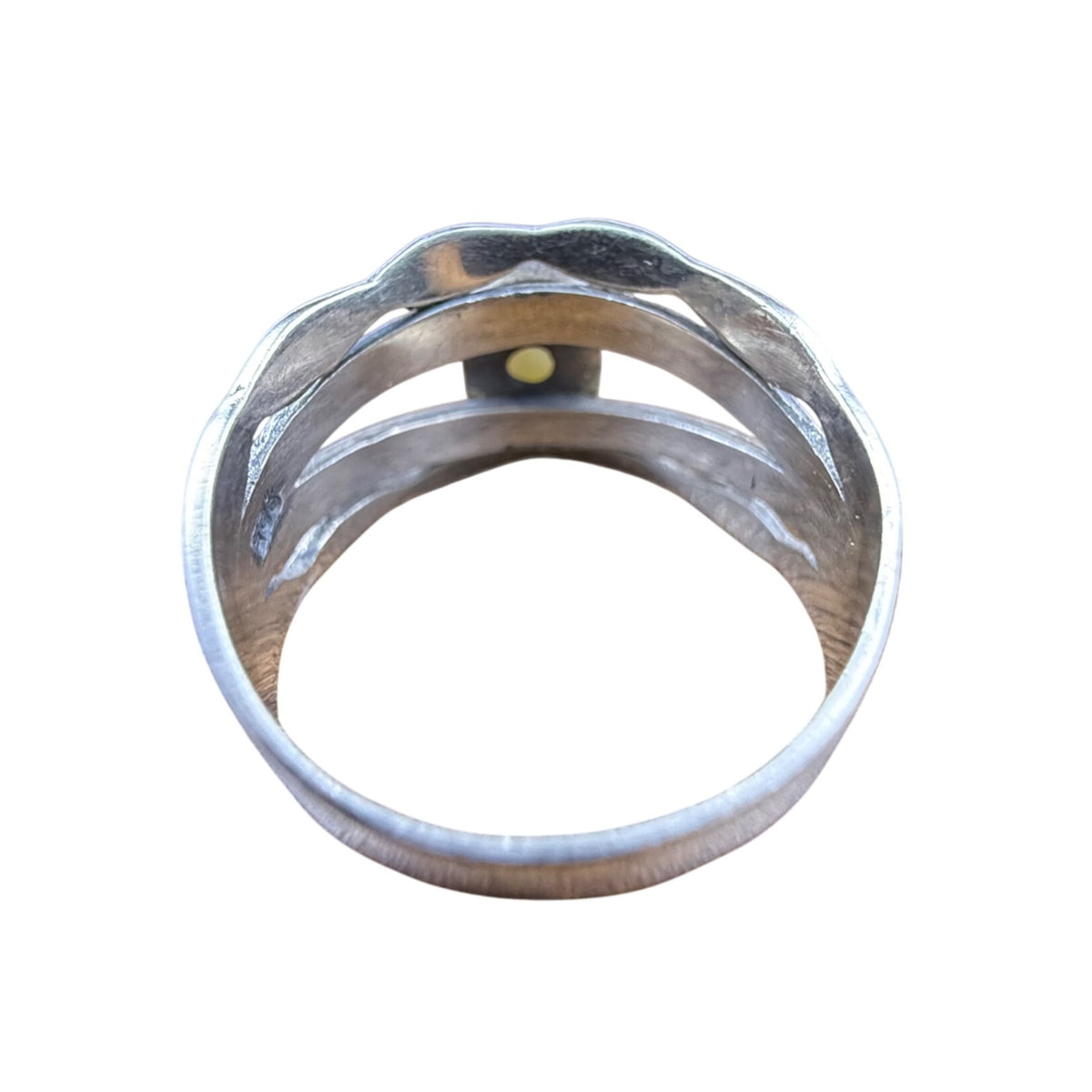 Vintage Sterling Silver 925 Womens Opal Ring Intricate Cutout Design Siz 10