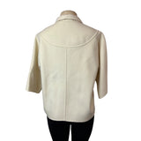 Talbots Ivory Wool Blend Size 12 Double Breasted 3/4 Sleeves Womens Peacoat