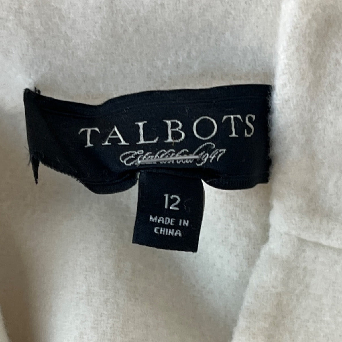 Talbots Ivory Wool Blend Size 12 Double Breasted 3/4 Sleeves Womens Peacoat