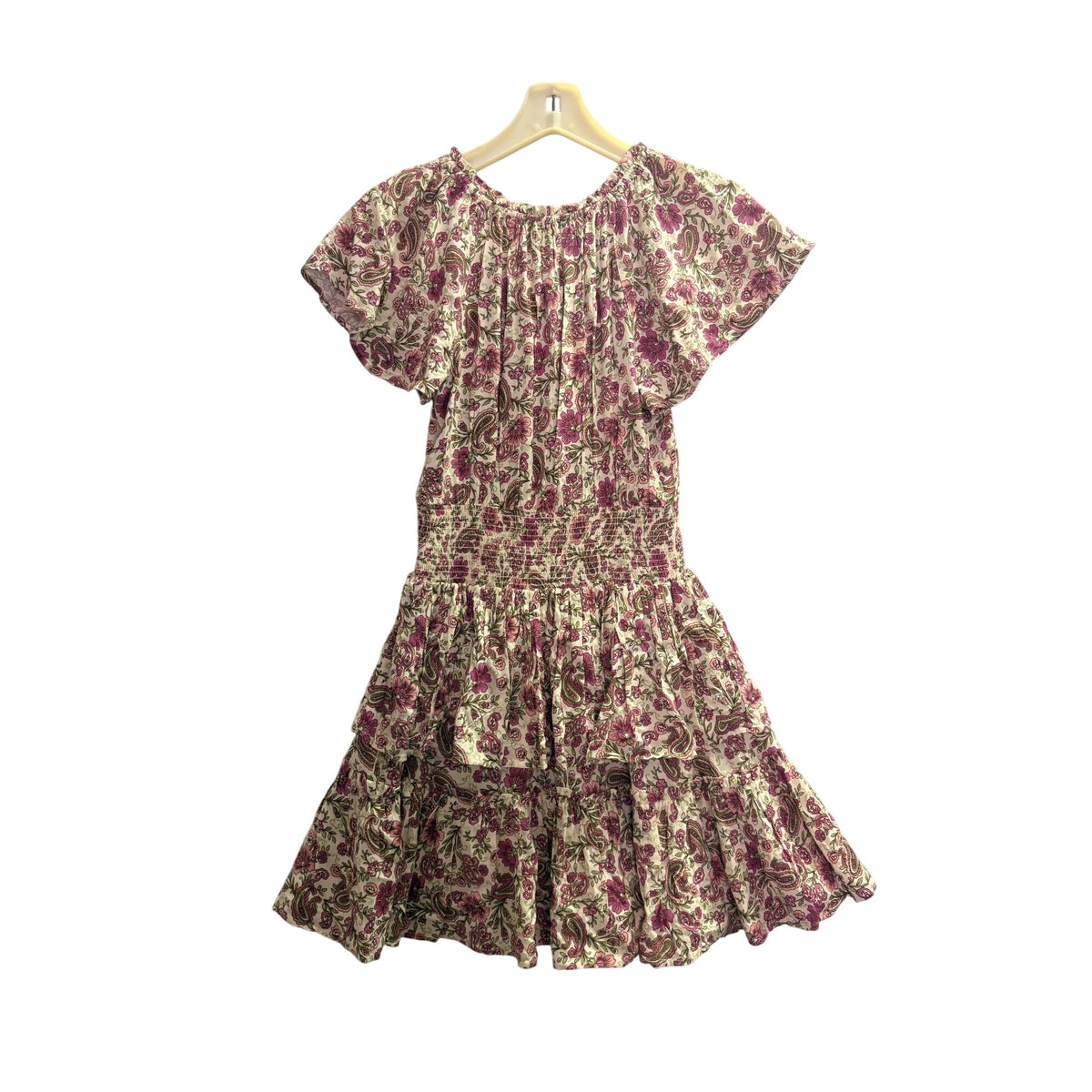 Patrons Of Peace Womens Multicolor Floral Smocked Ruffle Boho Dress XS