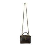 Glowiest Women’s Black & White Houndstooth Signature Vanity Shoulder Case Size S