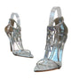 PrettyLittleThing Silver Rhinestone Embellished High Heels Sz UK 4 / USA 6- New