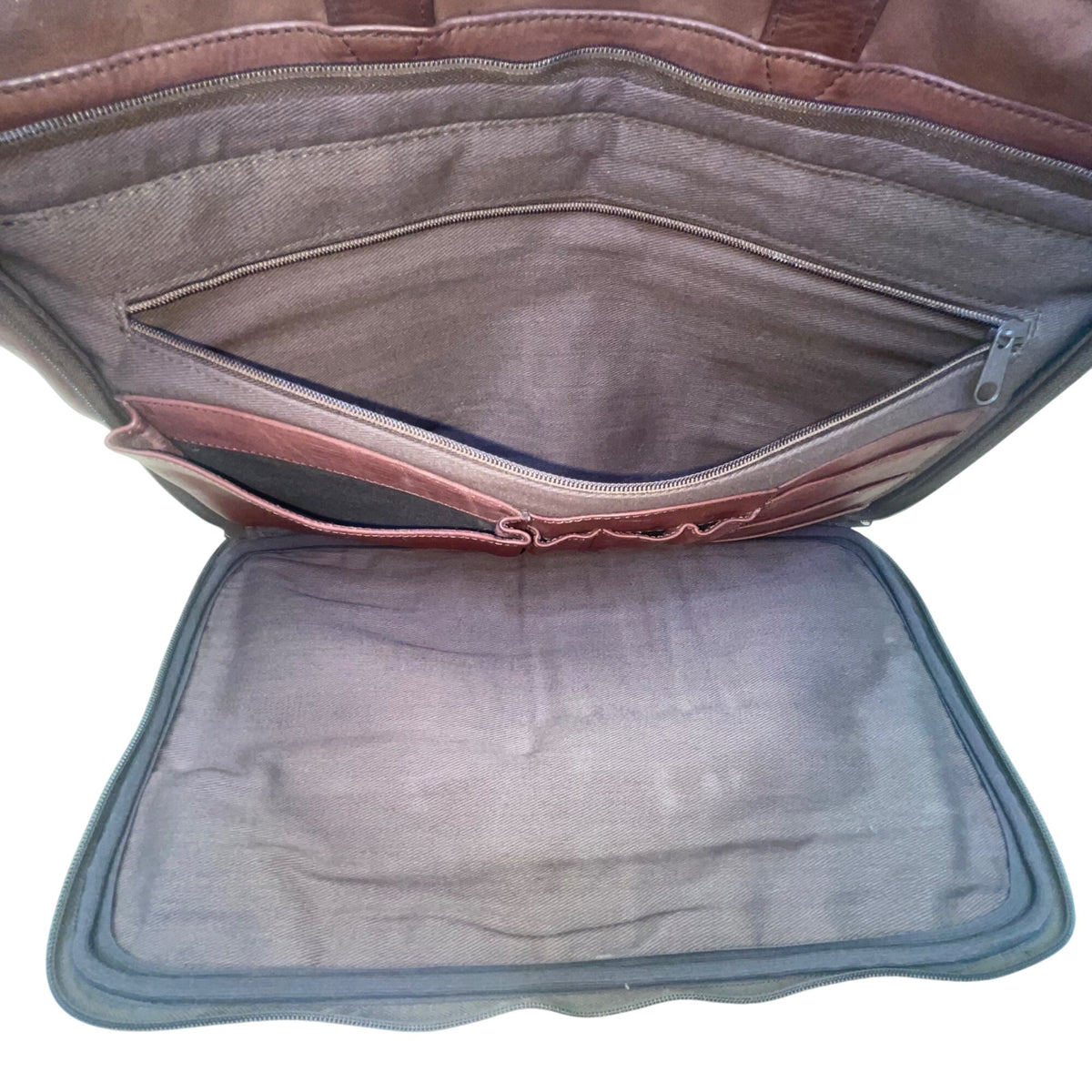 Heritage Men’s Brown Full Grain Leather With Strap & Handles Portfolio Bag