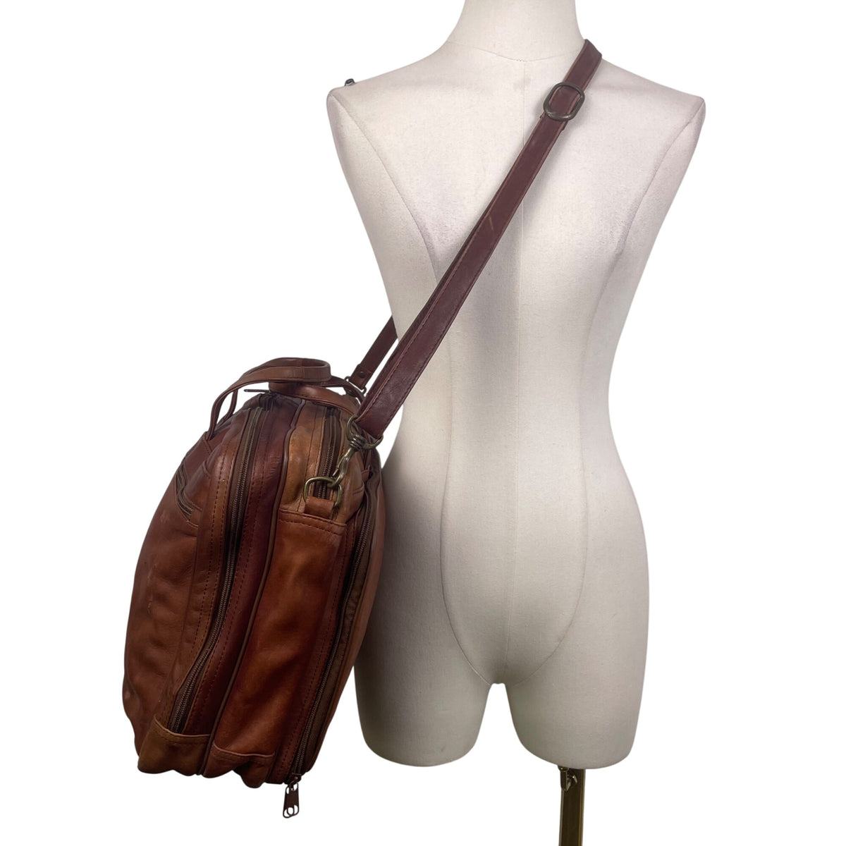 Heritage Men’s Brown Full Grain Leather With Strap & Handles Portfolio Bag