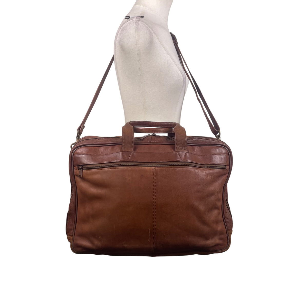 Heritage Men’s Brown Full Grain Leather With Strap & Handles Portfolio Bag